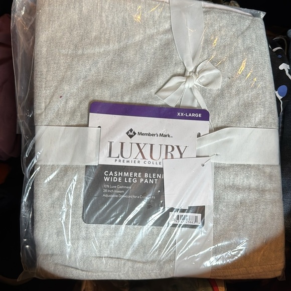NIP Member's Mark Gray Cashmere Blend Wide Leg Lounge Pants Size XXL - Picture 7 of 9